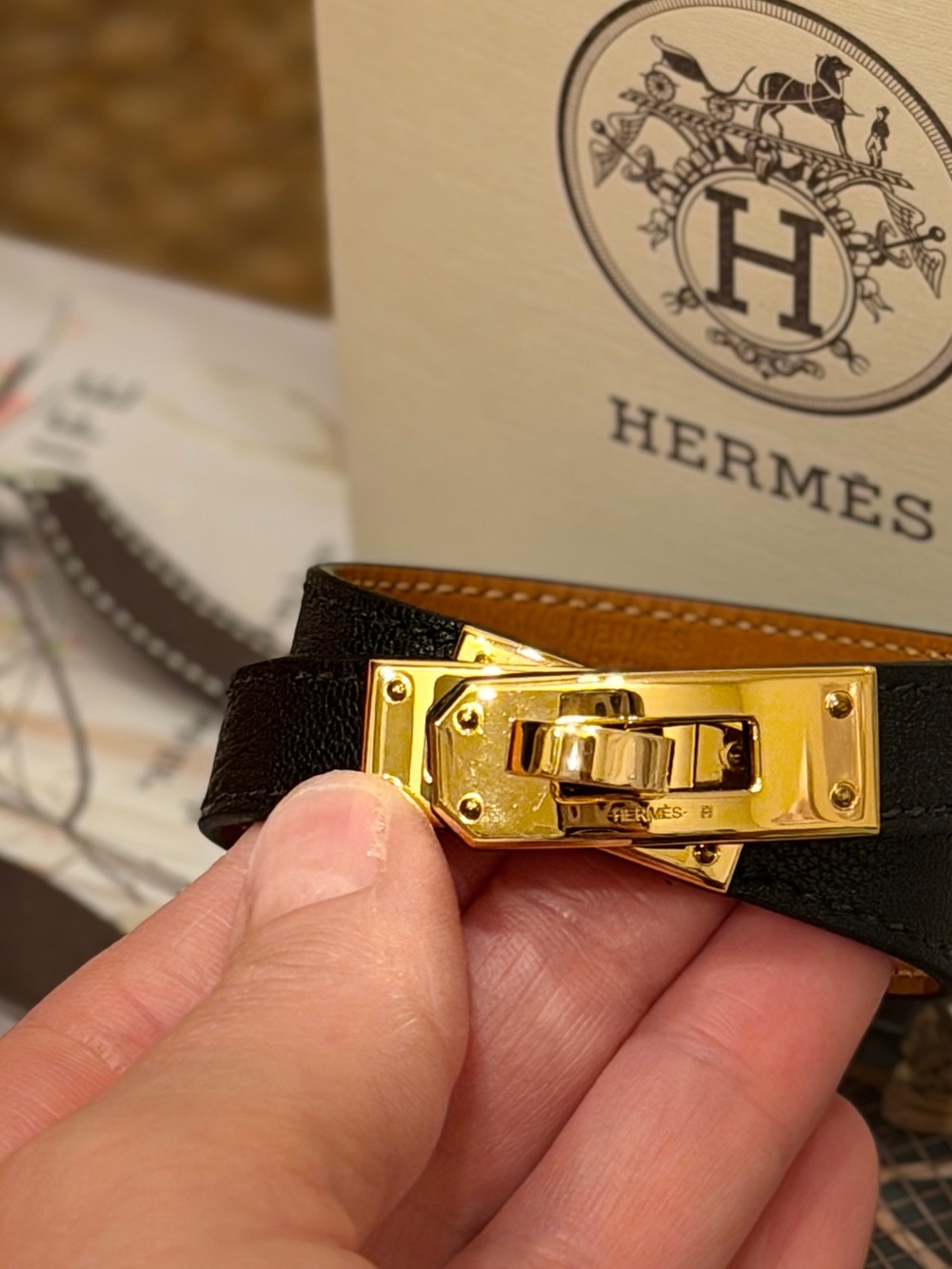 Authentic HERMES Kelly Bracelet with Box & Papers